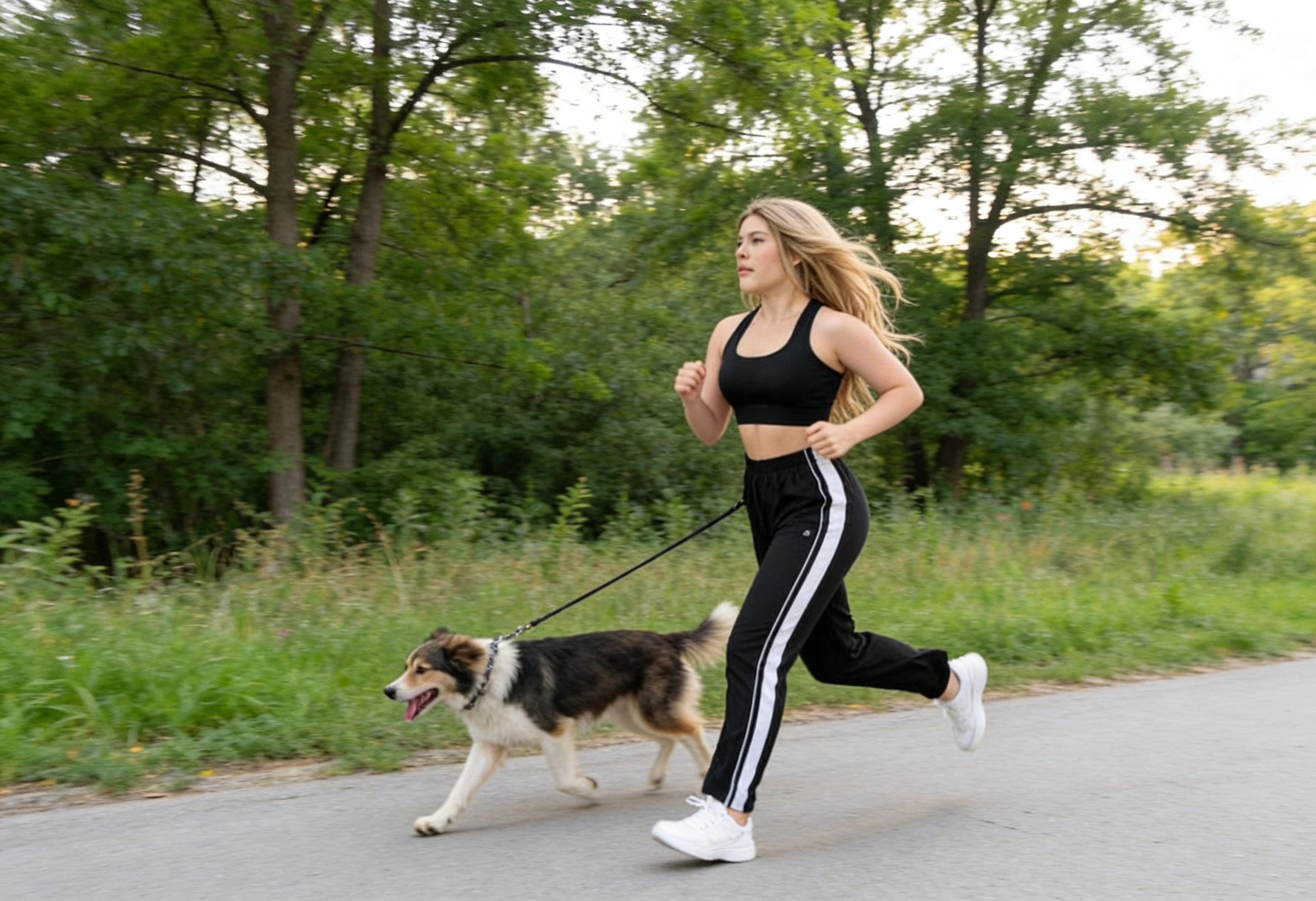 Two women in activewear enjoying time together outdoors