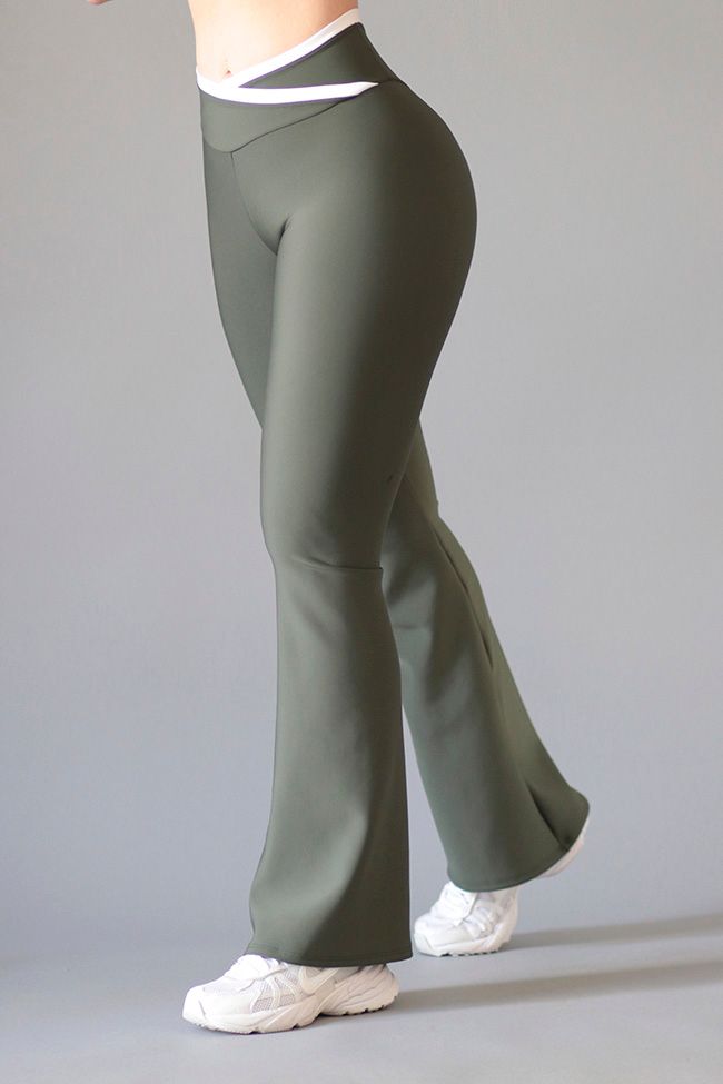 Olive Green Flared Pants