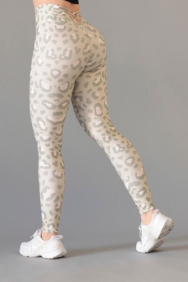Cream Leopard Print Leggings