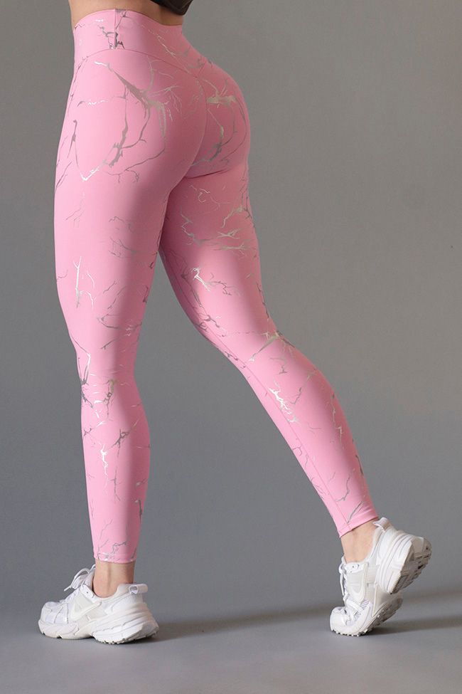 Pink Marble Print Leggings