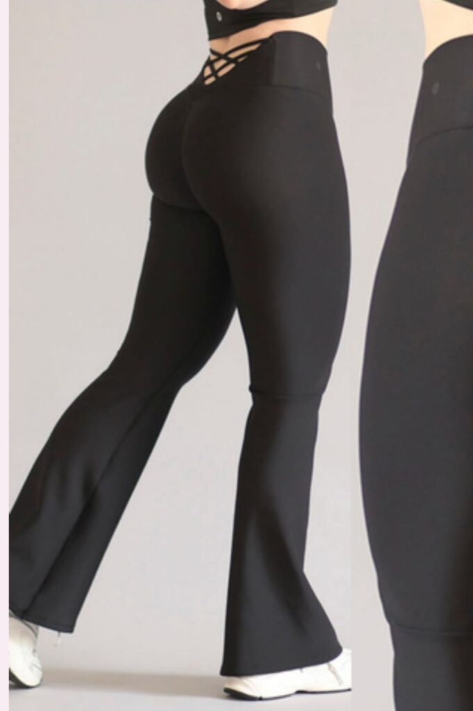 Flared Leggings with Crossed Waist