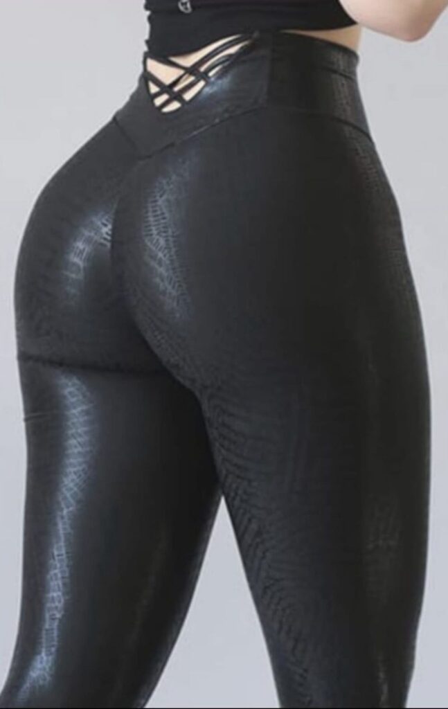 Black Metallic Lycra Leggings
