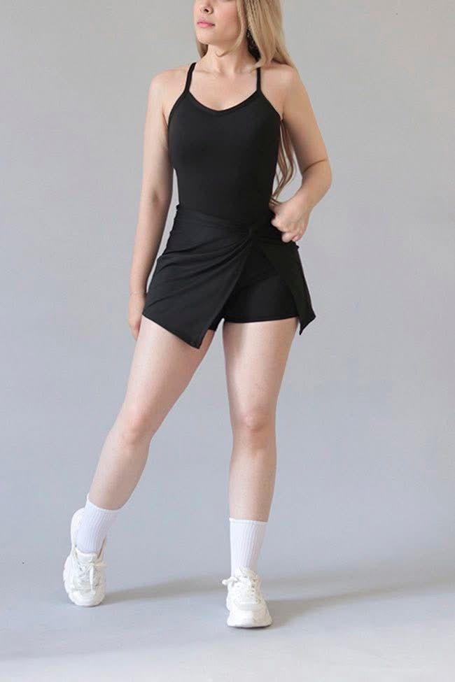Black Sports Dress with Shorts